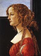 BOTTICELLI, Sandro Portrait of a Young Woman after oil painting on canvas